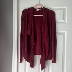 Burgundy Hooded Hollister Cardigan